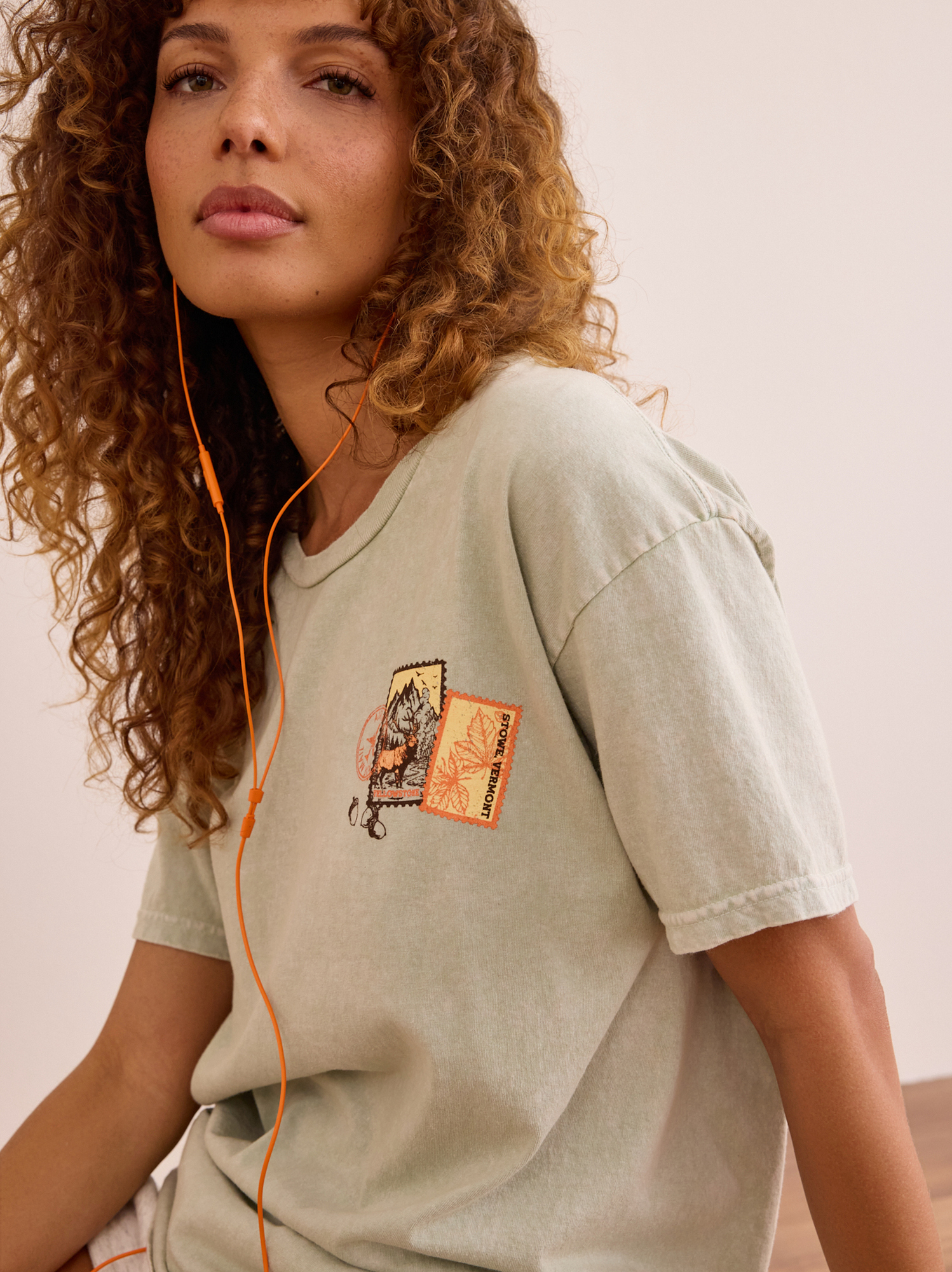 Fall Postcard Graphic Tee in Sage Green | Altar'd State