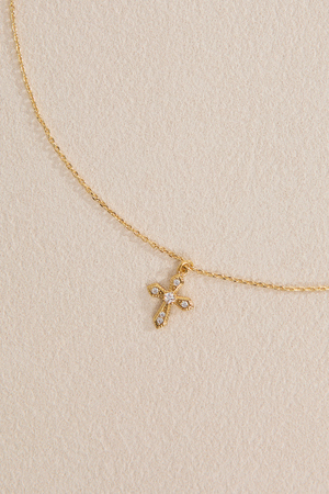 18K Gold Dylan Cross Chain Necklace - Altar'd State - 