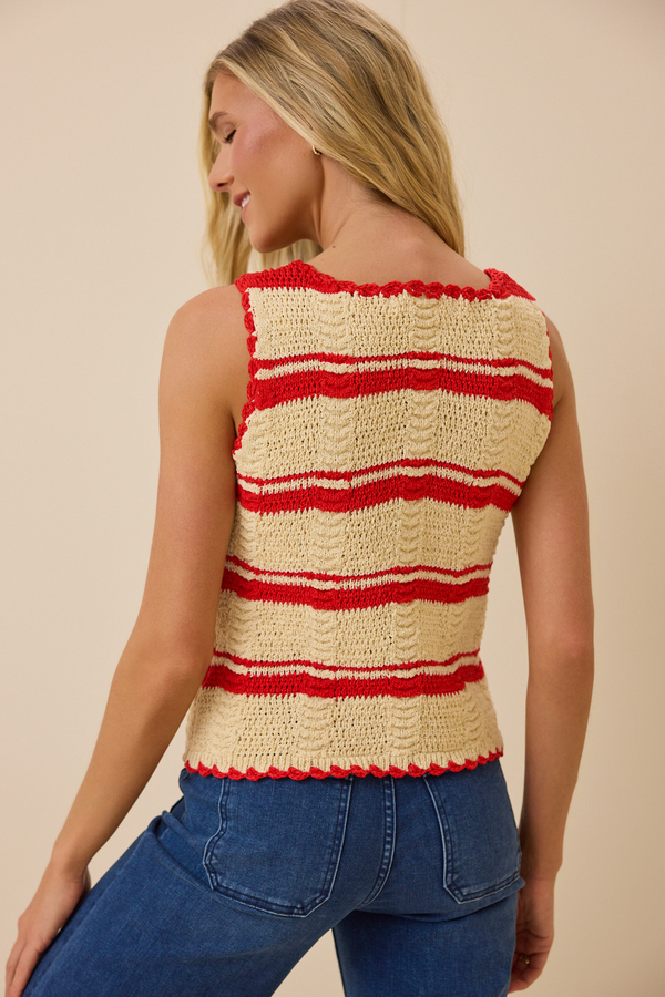 Regan Striped Crochet Tank Detail 4 - Altar'd State