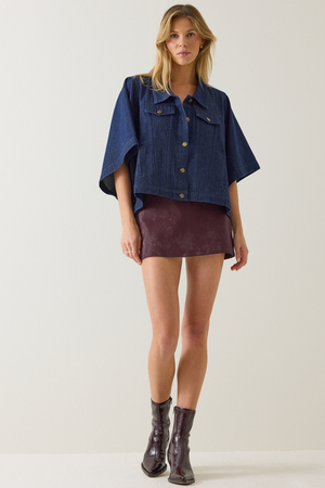 Emy Denim Cape Jacket - Altar'd State - 