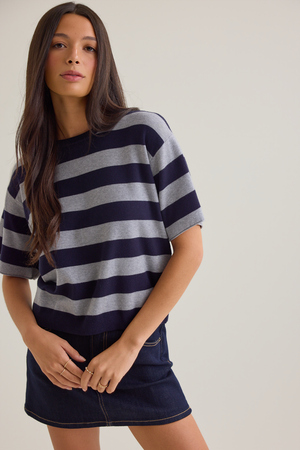 Mani Stripe Crewneck Sweater - Altar'd State - 