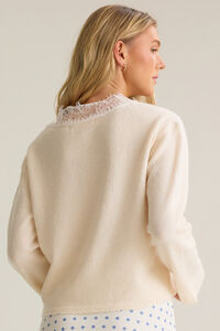 Ines Lace Trim V Neck Sweater Detail 5 - Altar'd State