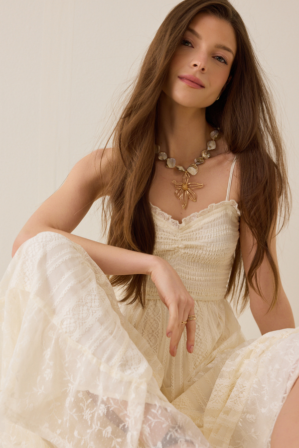 Tami Lace Tiered Maxi Dress Detail 2 - Altar'd State