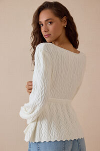 Hayley Knit Tie Sweater Detail 4 - Altar'd State