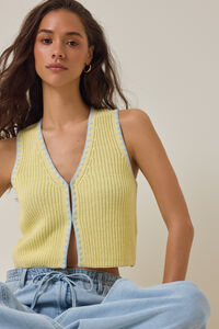 Kelia Contrast Stitch Vest Detail 3 - Altar'd State