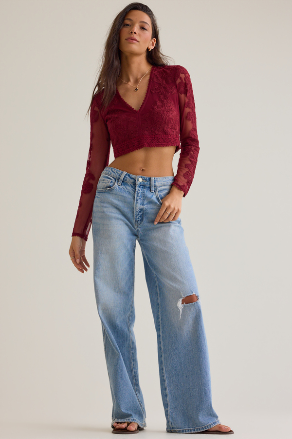Arissa Floral Embroidered Top Detail 6 - Altar'd State