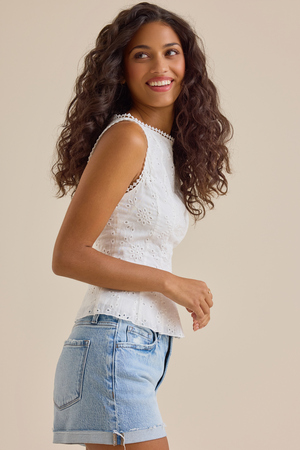 Callie Eyelet Pleated Tank - Altar'd State - 