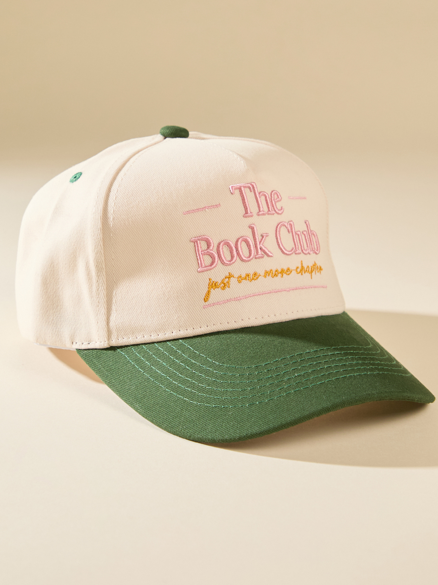 Book Lover Trucker hat in vanilla with gold stone charms NWT Book Lover Hat - Etsy main image 2