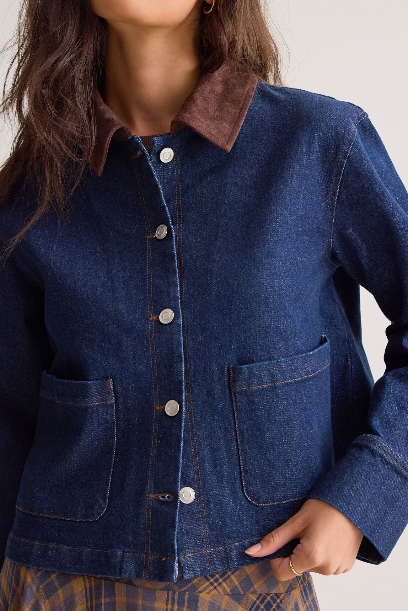 Amora Suede Denim Jacket