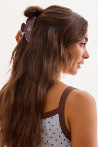 Brown Blue Polka Dot Claw Clip - Altar'd State