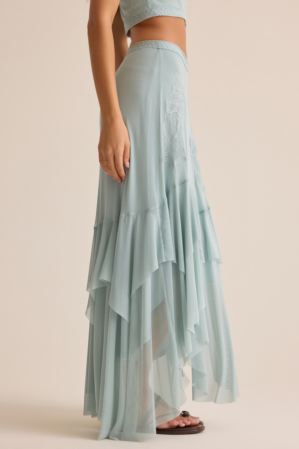 Carlin Ruffle Maxi Skirt Detail 5 - Altar'd State