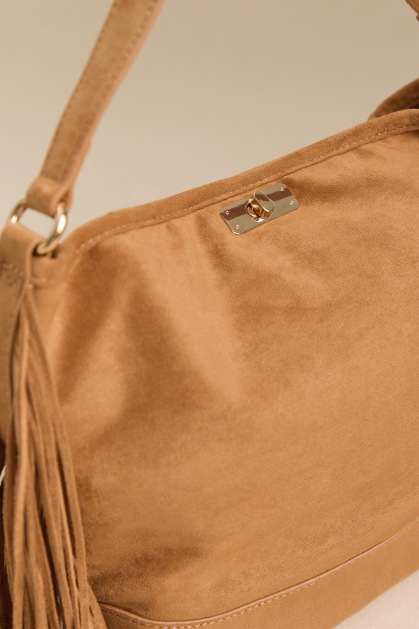 Bronwyn Suede Fringe Bag Detail 2 - Altar'd State
