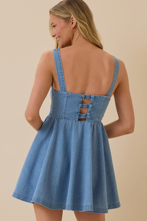 Nae Denim Bow Dress - Altar'd State