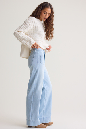 Cleo Stripe Front Pocket Jeans - Altar'd State - 