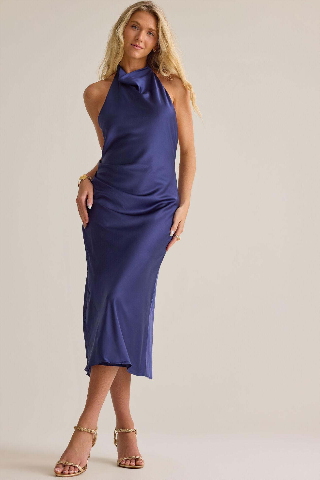 Maggie Satin Midi Dress
