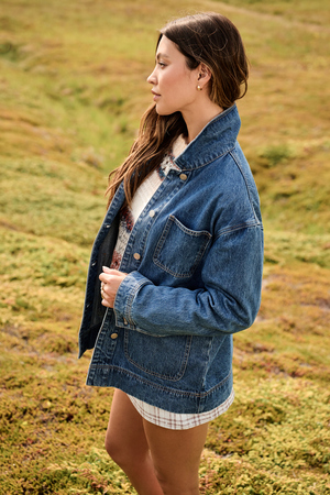 Cambria Plaid Trim Utility Jacket - Altar'd State - 