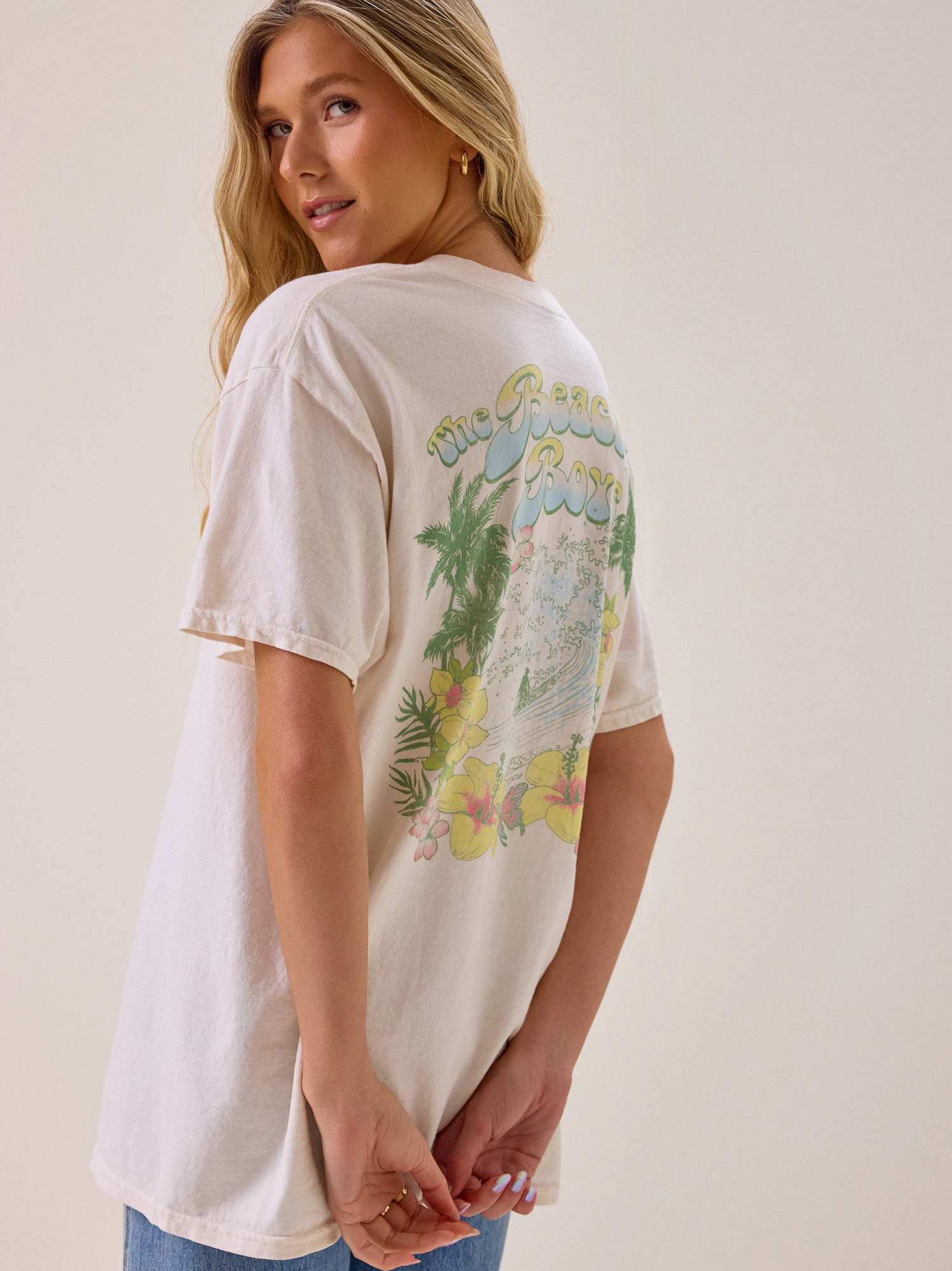 Beach Boys Oversized Tee in White | Altar'd State