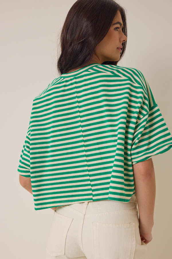 Keaton Button-Up Stripe Top Detail 5 - Altar'd State
