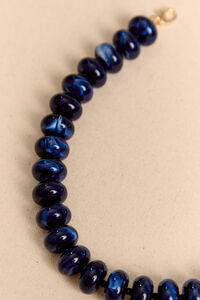 Indigo Swirl Statement Bead Necklace Detail 3 - Altar'd State