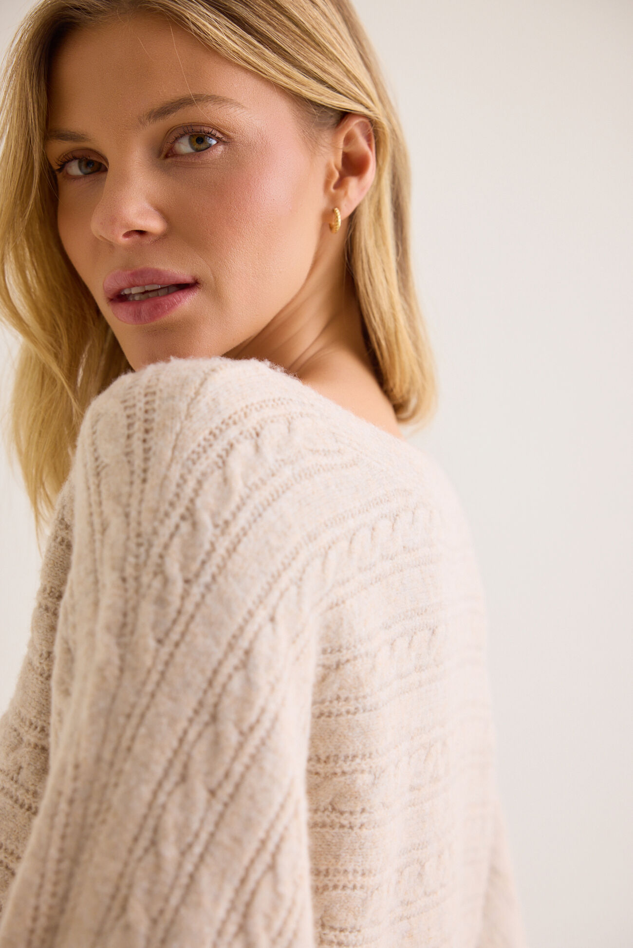 Heather Cable Knit Sweater