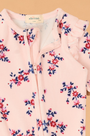 Nora Floral Velour Footie - Altar'd State - 