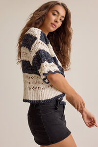 Greta Woven Striped Pullover Detail 4 - Altar'd State