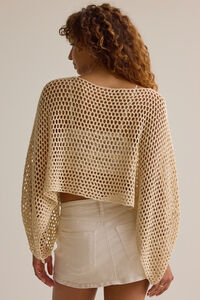 Josephine Crochet Sequin Poncho Detail 5 - Altar'd State
