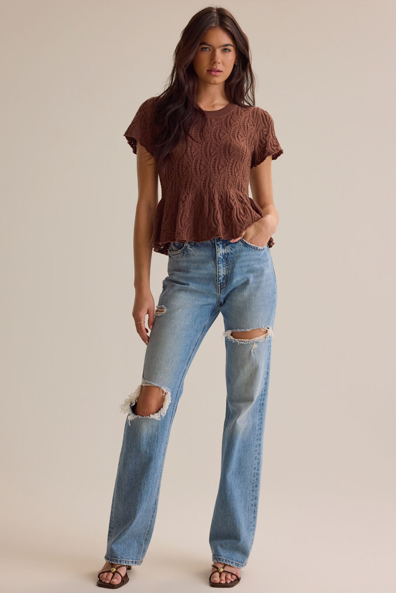 Lexie Pointelle Top