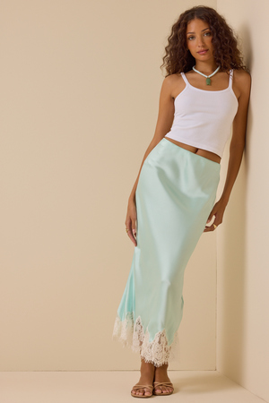 Haven Satin Maxi Skirt - Altar'd State - 