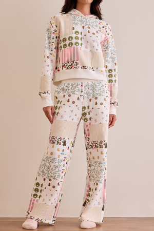 Quilted Christmas Patchwork Wide Leg Pants - Altar'd State - 