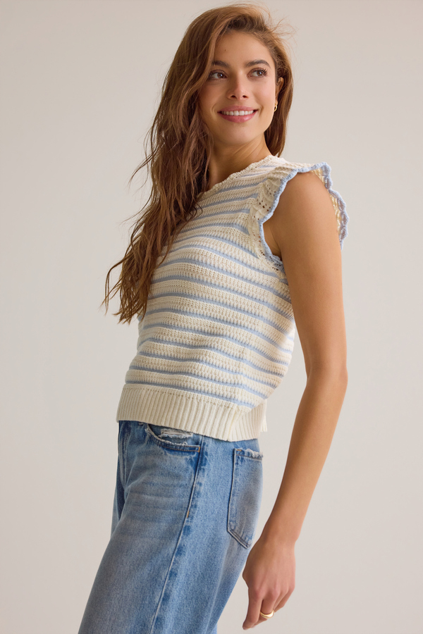 Elsa Crochet Flutter Sleeve Top Detail 3 - Altar'd State