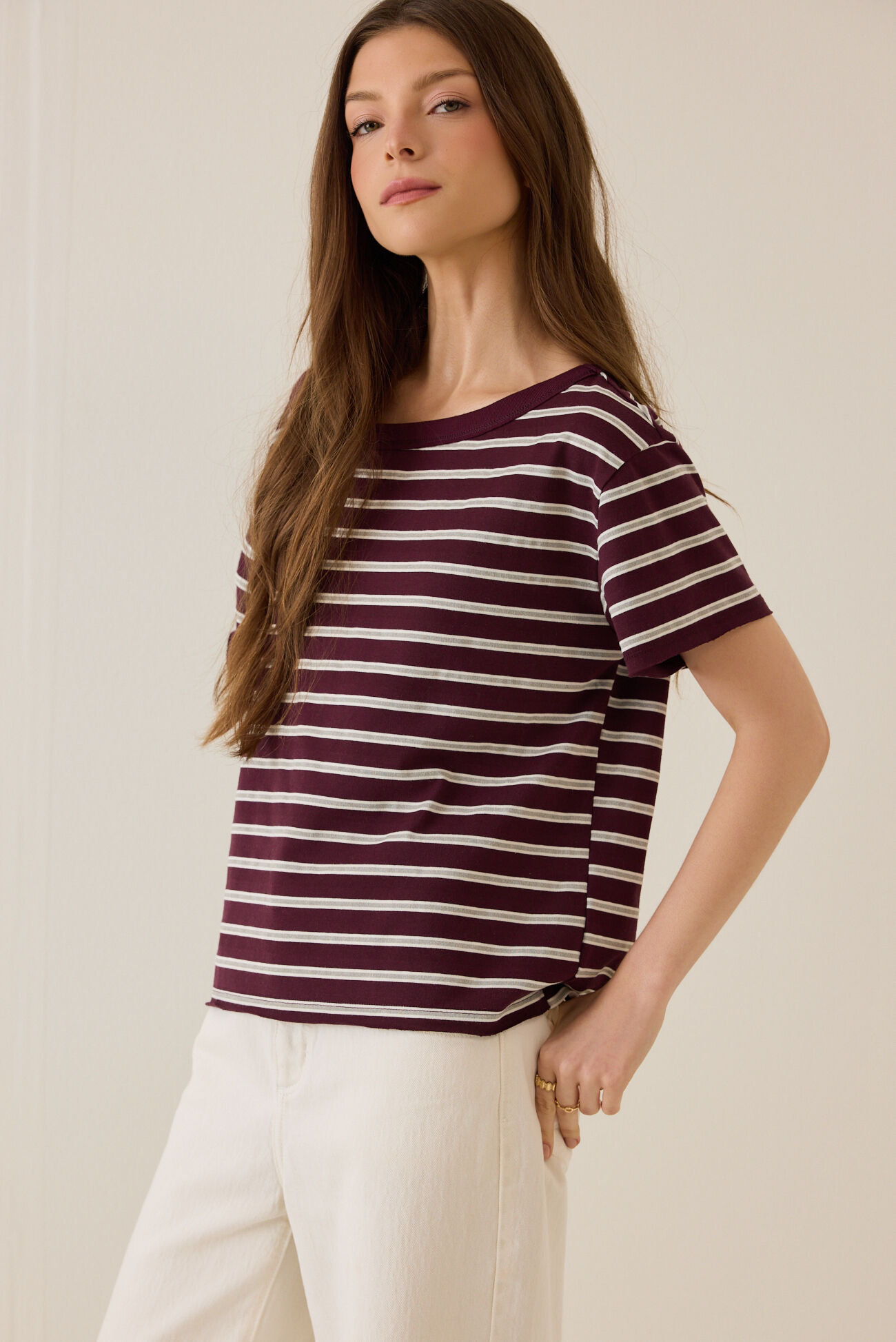 Tammy Stripe Boatneck Tee