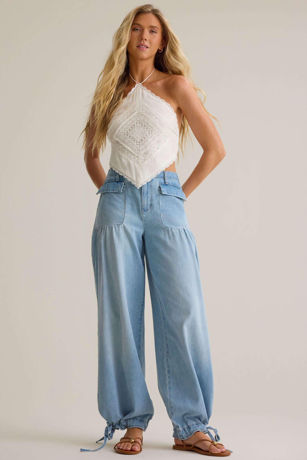 Kylie Wide Leg Denim Pant