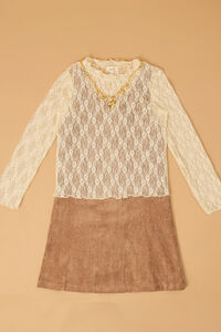 Ginny Corduroy Dress and Lace Top Set - Altar'd State