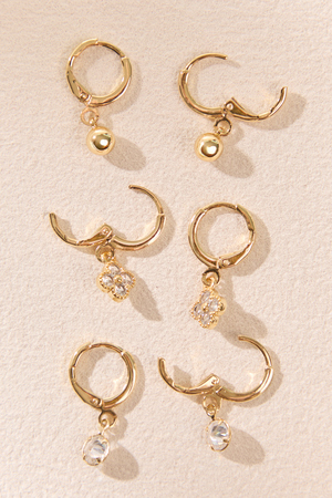 18K Gold Clover Mini Hoop Set - Altar'd State - 