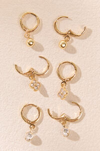 18K Gold Clover Mini Hoop Set - Altar'd State