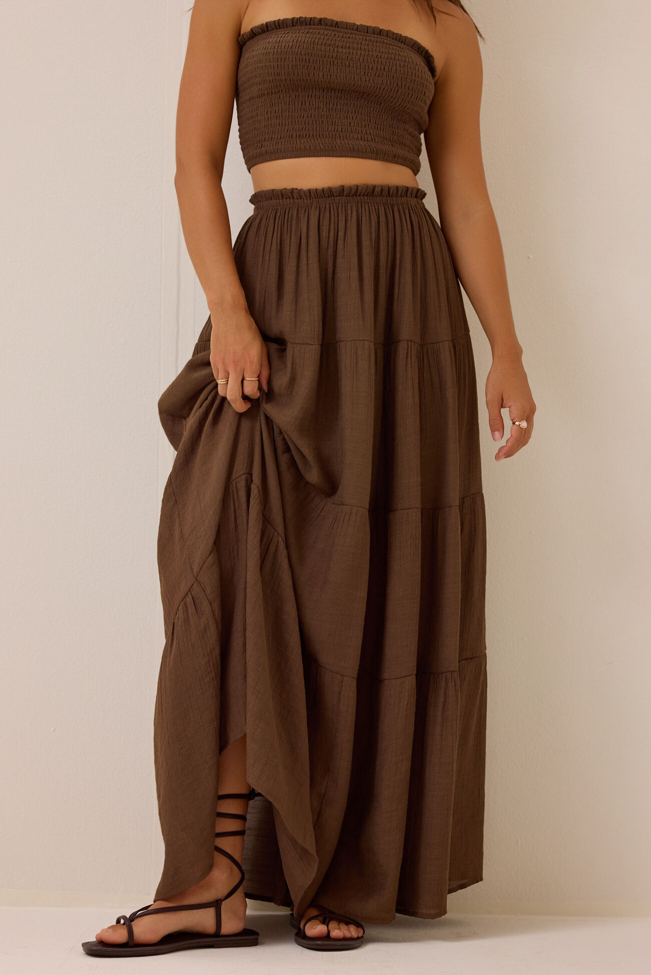 Tate Tiered Flowy Maxi Skirt