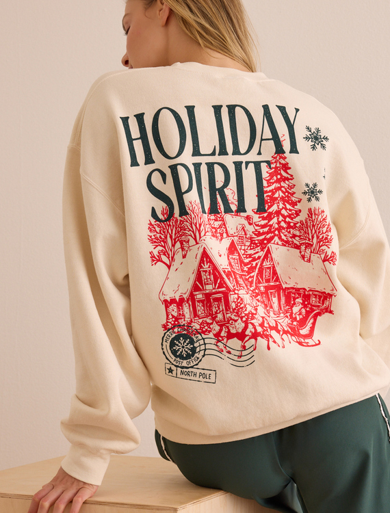 In The Holiday Spirit Graphic Pullover Detail 1 - Altar'd State
