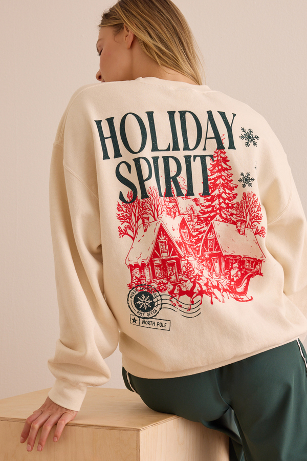 In The Holiday Spirit Graphic Pullover - Altar'd State