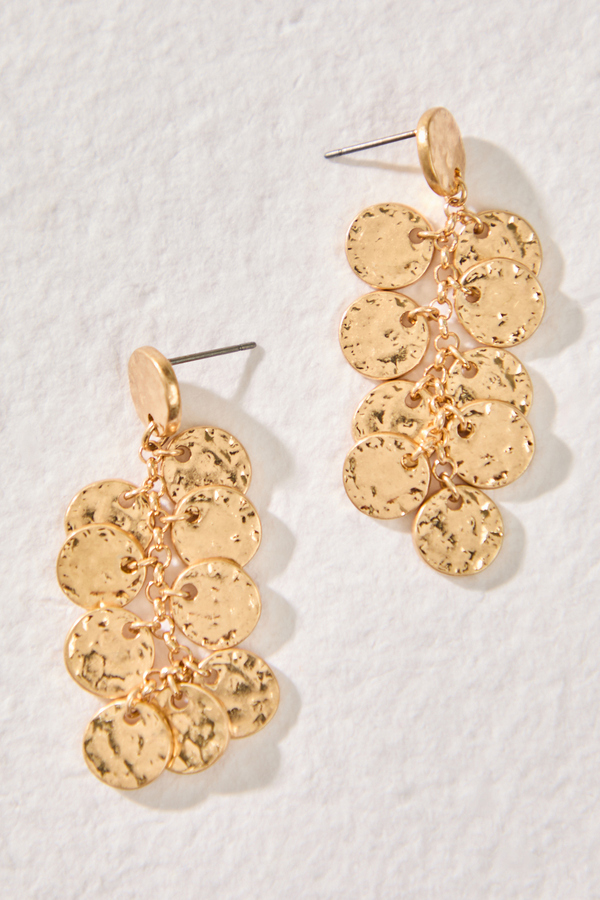 Hammered Coin Dangle Earring Detail 2 - Altar'd State