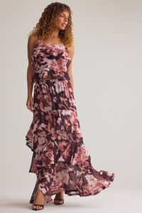Jenna Ruffle Floral Midi Skirt Detail 2 - Altar'd State