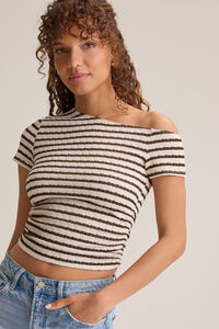 Rumi Asymmetrical Stripe Top Detail 2 - Altar'd State