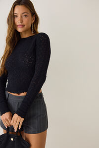 Fernley Textured Fitted Pullover Sweater - Altar'd State