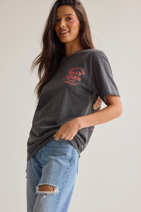 Riley Green Oversize Tee Detail 4 - Altar'd State