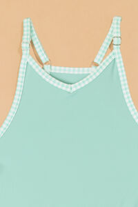 Hang Tough Gingham Trim Jumpsuit Detail 4 - Altar'd State