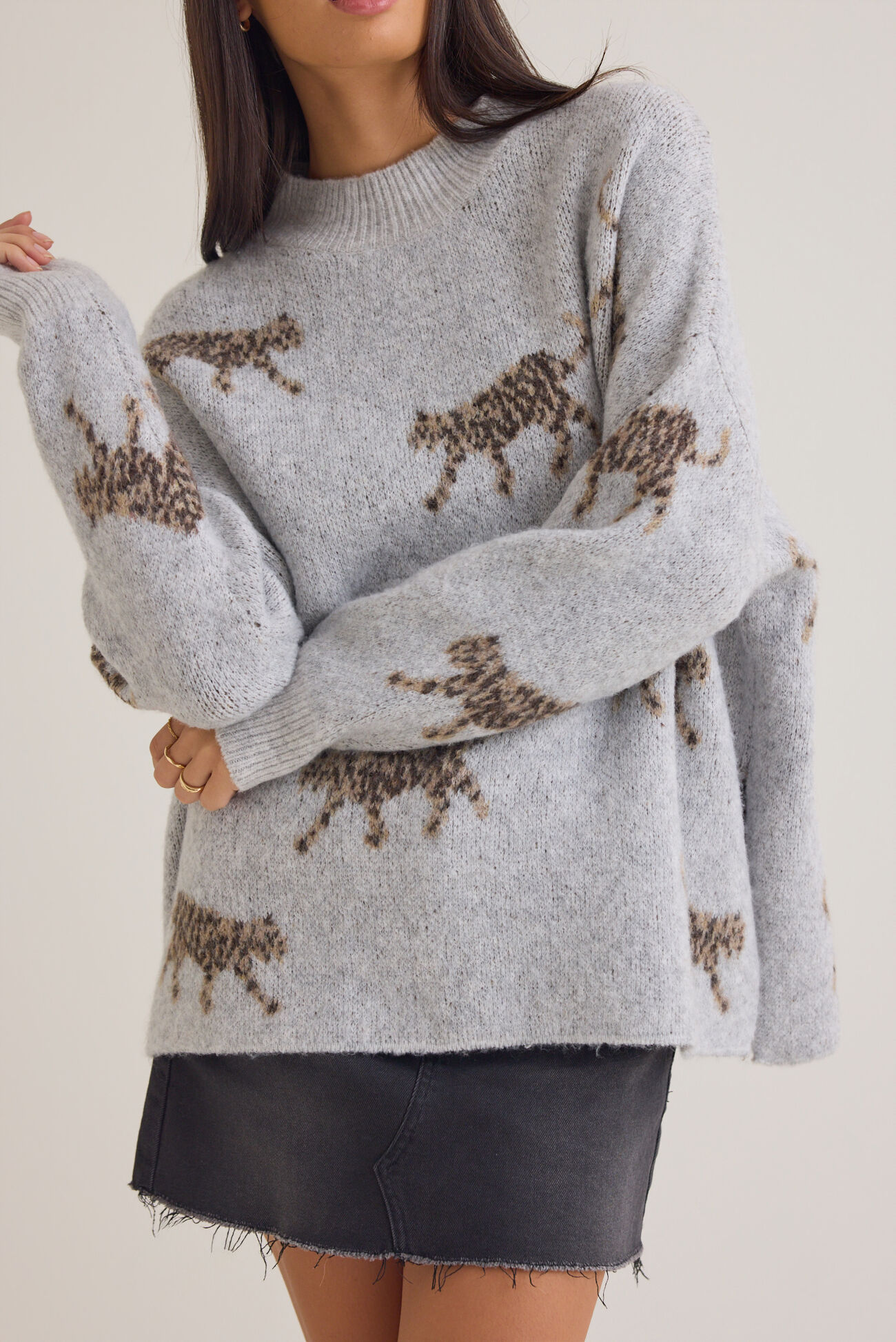 Kerri Cheetah Pullover Tunic Sweater