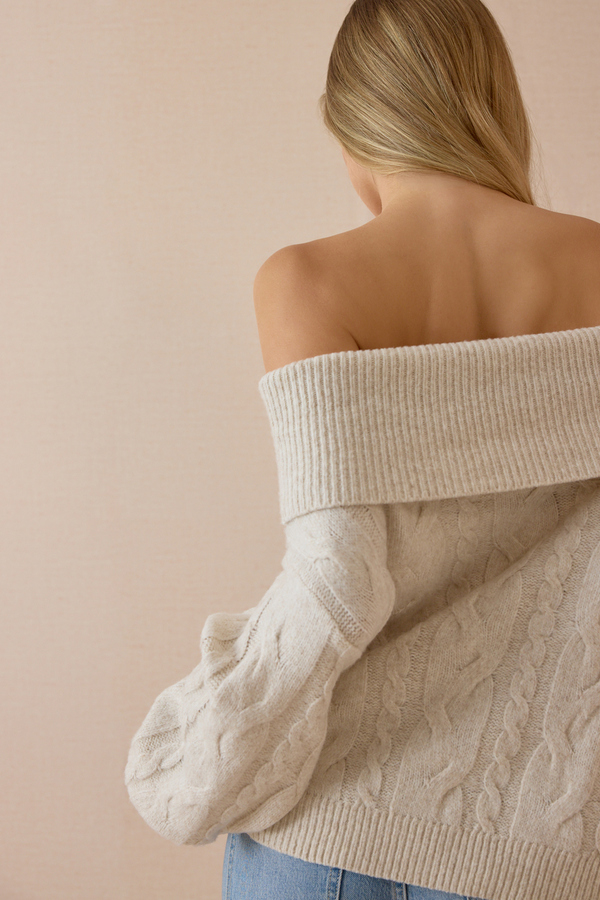 Banks Cable Fold Over Sweater Detail 8 - Altar'd State