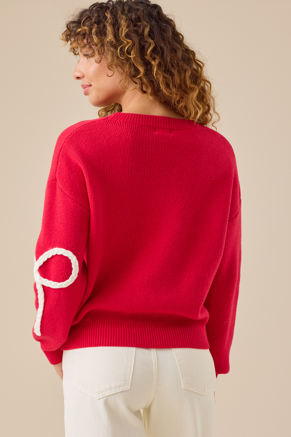 Braided Bow Mama Sweater Detail 6 - Altar'd State
