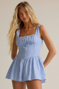 Nia Stripe Button Romper - Altar'd State