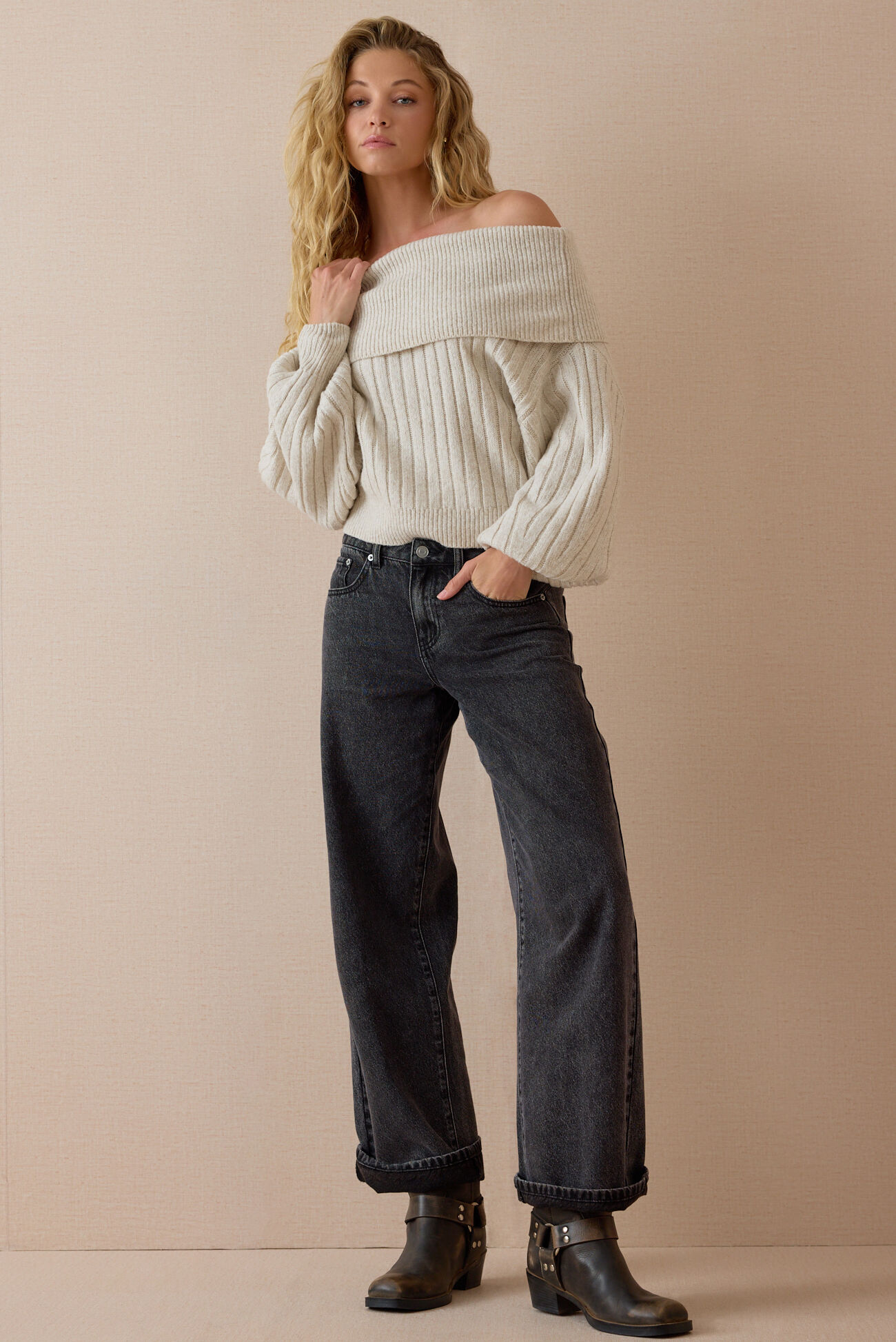 Daphne Fold Over Sweater